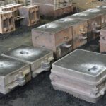 Foundry, sand molded casting, molding flasks